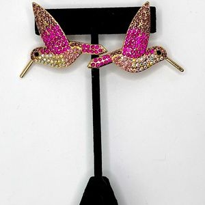 Rhinestone Bird Stud Earrings